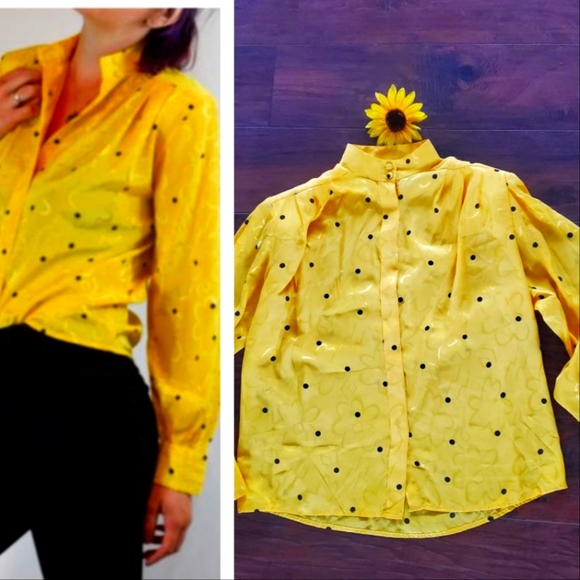 80s VTG JH Collectibles Button Shirt with shoulder pads - Picture 1 of 9